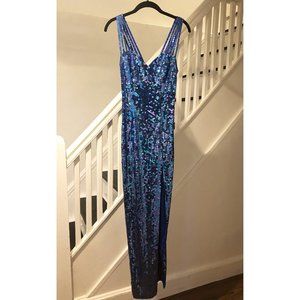 Blue Sequin Vintage Della Roufogali  — Nightline Dress